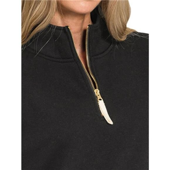 Zenana‎ Fleece Half Zip Sweatshirt - Picture 2 of 3
